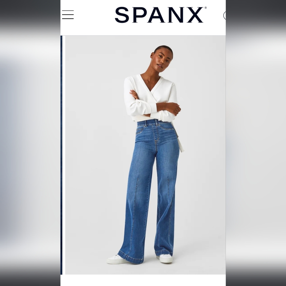 SPANX Blue Flare & Wide Leg Jeans